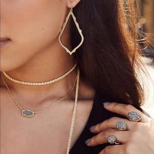 Elisa Gold pendant necklace in platinum druzy